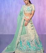 White Sequins Georgette Lehenga Choli With Dupatta