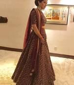Maroon Zari Embroidered Silk Bridal Lehenga Choli