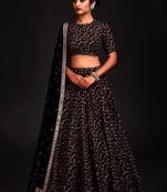 Black Silk Sequin Lehenga Choli