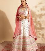 White Sequins Georgette Function Wear Lehenga Choli