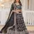 black embroidered jacquard lehenga set choli with dupatta