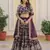 wine embroidered jacquard lehenga set choli with dupatta