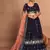 navy blue embroidered georgette lehenga set choli with dupatta with dupatta