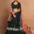 green sequins georgette mehendi lehenga set choli with dupatta
