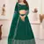 green color sequins work georgette lehenga set choli with dupatta