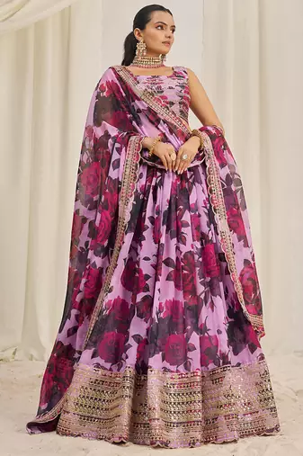baby pink sequins organza event lehenga set choli with dupatta with dupatta