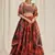 orange sequins organza party lehenga set choli with dupatta with dupatta