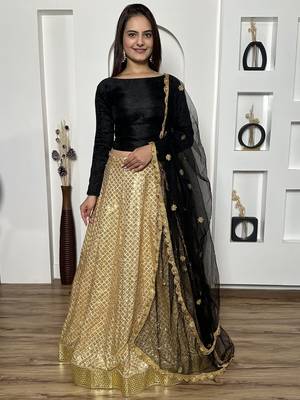 black sequins silk lehenga set choli with dupatta with dupatta 4