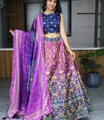 Purple Printed Art Silk Event Wear Lehenga Choli