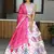 white color printed art silk festival lehenga set choli with dupatta