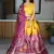 yellow color printed art silk haldi lehenga set choli with dupatta
