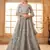 grey embroidered net lehenga set choli with dupatta