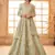 pista green embroidered net lehenga set choli with dupatta with dupatta