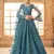 teal blue embroidered net lehenga set choli with dupatta