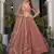 rose gold embroidered net lehenga set choli with dupatta