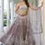 brown embroidered net lehenga set choli with dupatta