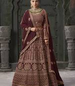 Maroon Jarkan Work Georgette Bridal Lehenga Choli