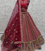 Pink Embroidered Silk Bridal Lehenga Choli With Dupatta