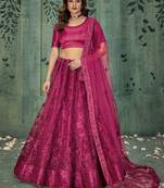 Pink Sequins Net Engagement Wear Lehenga Choli