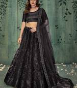 Black Sequins Net Reception Wear Lehenga Choli