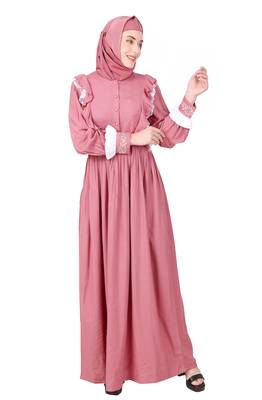 Fancy Nursing Friendly Soft Rayon Abaya 3