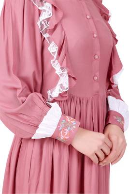 Fancy Nursing Friendly Soft Rayon Abaya 8