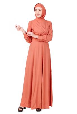 Angrakha Inspired Mandarin Collar Rayon Abaya 1