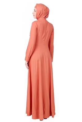 Angrakha Inspired Mandarin Collar Rayon Abaya 3
