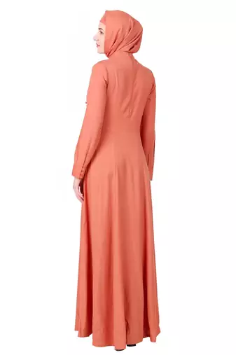Angrakha Inspired Mandarin Collar Rayon Abaya