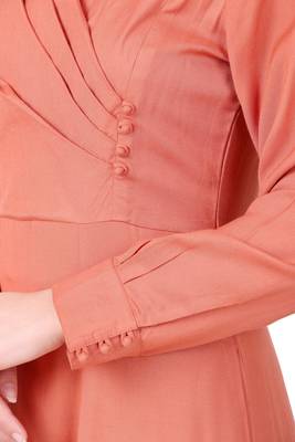 Angrakha Inspired Mandarin Collar Rayon Abaya 5