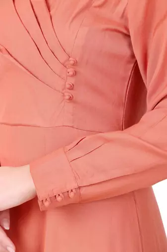 Angrakha Inspired Mandarin Collar Rayon Abaya