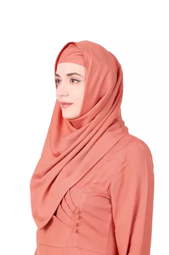 Angrakha Inspired Mandarin Collar Rayon Abaya