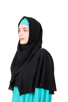 Frilled Removable Jacket With Flared Abaya 6