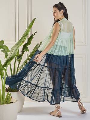 Winered dual shade  georgette longline shrug 2