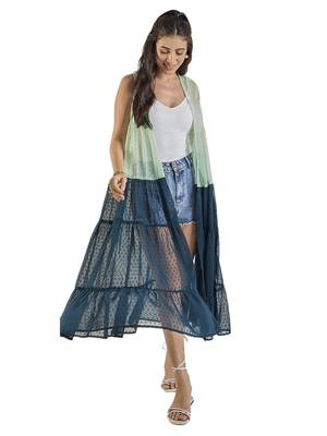 Winered dual shade  georgette longline shrug 3