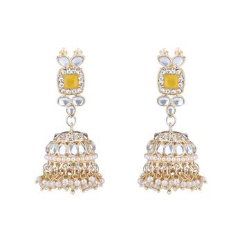 traditional kundan & pearl bridal choker necklace jewellery set  4