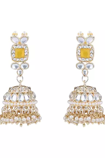 traditional kundan & pearl bridal choker necklace jewellery set 