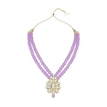 traditional pearl & stone necklace jewellery set  4