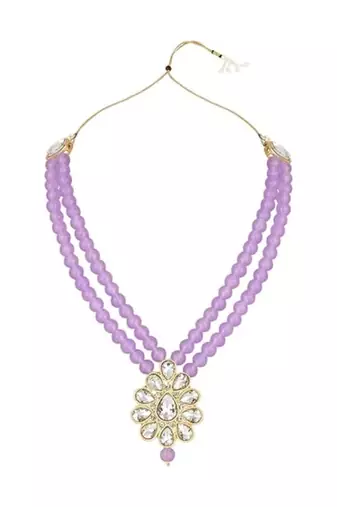 traditional pearl & stone necklace jewellery set 