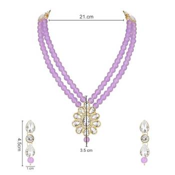 traditional pearl & stone necklace jewellery set  5
