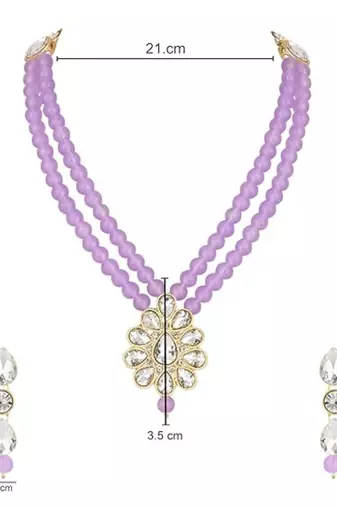 traditional pearl & stone necklace jewellery set 