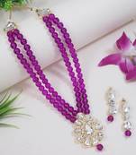 traditional pearl & stone necklace jewellery set 