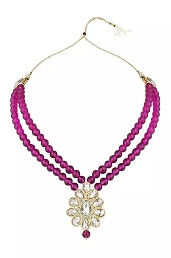 traditional pearl & stone necklace jewellery set 
