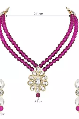traditional pearl & stone necklace jewellery set 