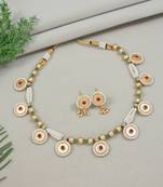 I jewels traditional pearl design necklace jewellery set (mc215q)