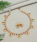 traditional pearl design necklace with earring jewellery set 