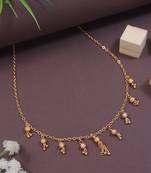 gold plated chain ethnic beadwork necklace jewellery set 