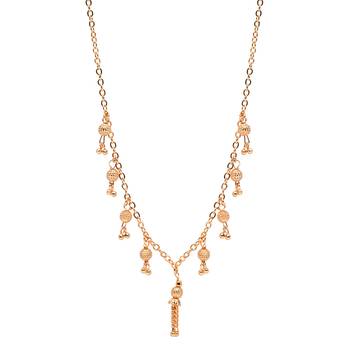 gold plated chain ethnic beadwork necklace jewellery set  2