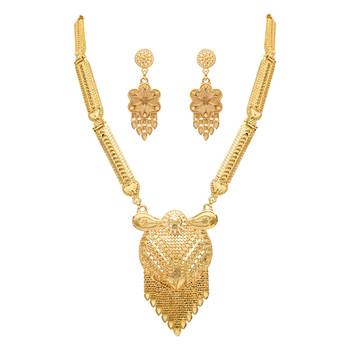 traditional long necklace jewellery set  2