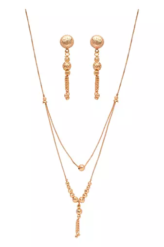ethnic long chain necklace set 
